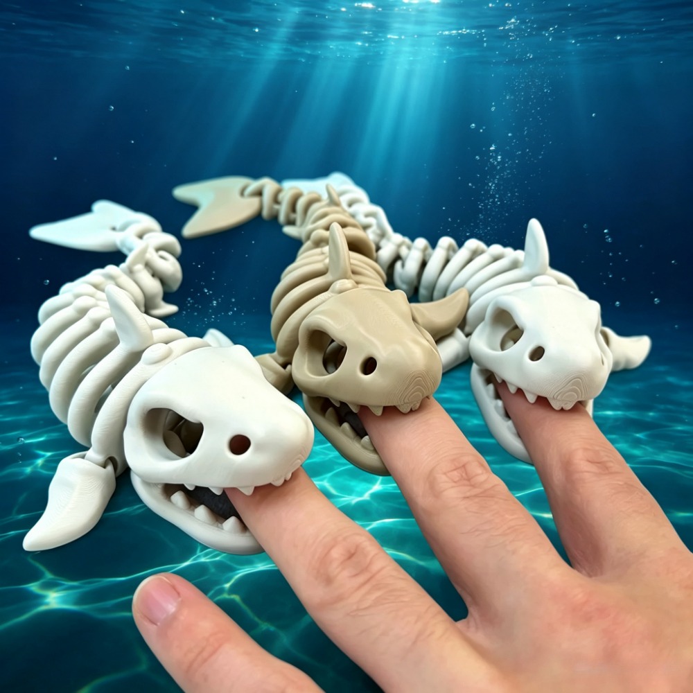 Marine Aquarium Aquascape - Köpekbalığı İskeleti Akvaryum Dekoru Eklemli Süsleme