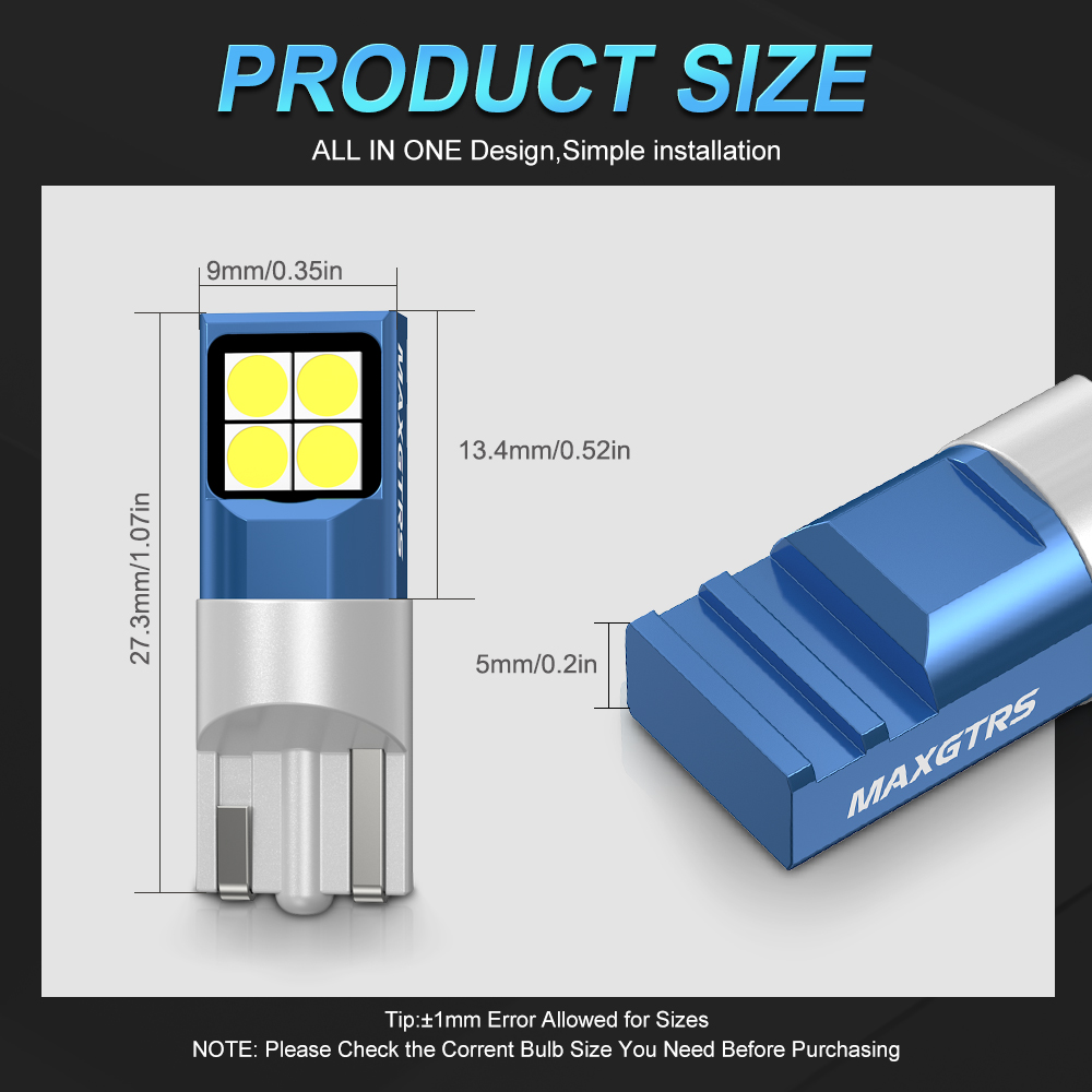 2x T10 LED Lamba W5W 168 194 L - Actinic Blue Led incelemesi ve fiyatı
