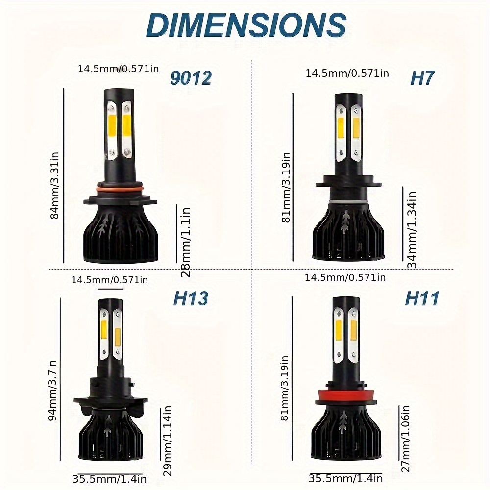 2 adet Yeni 4 Taraflı 9005/HB3 - Actinic Blue Led incelemesi ve fiyatı
